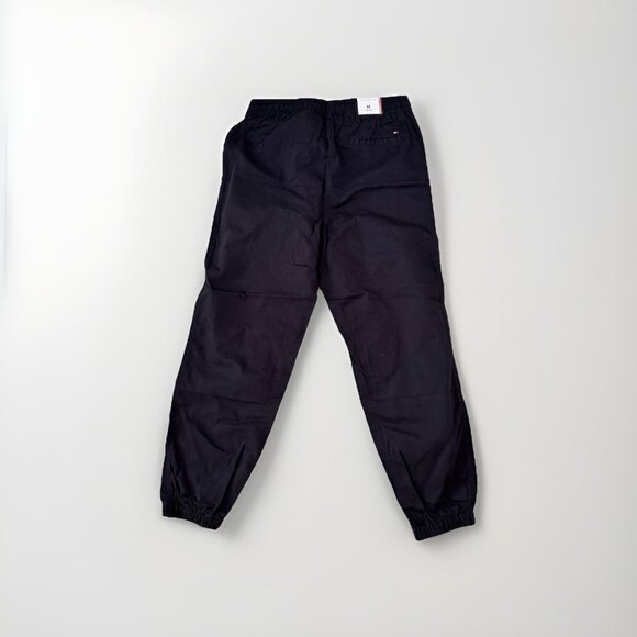 Tommy Hilfiger Black Logo Drawstring Joggers size Medium Cotton Linen - Picture 8 of 9